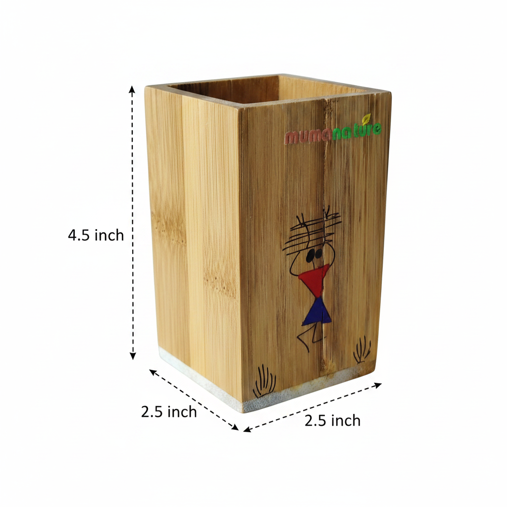 Bamboo Pen Stand – Width 2.5 inch & Height 4.5 inch