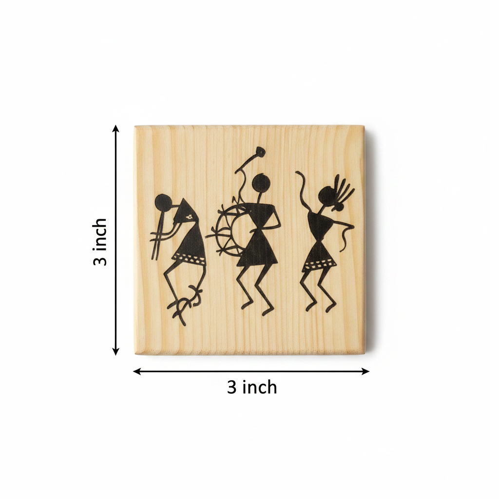 Coaster Dimension Diagram 3x3 inch