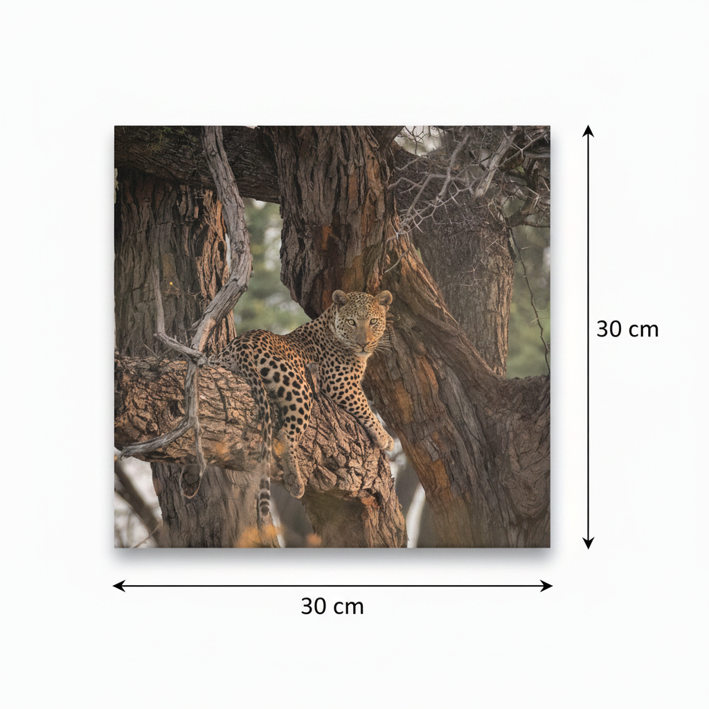 Leopard Canvas – 30x30 cm Dimension Diagram