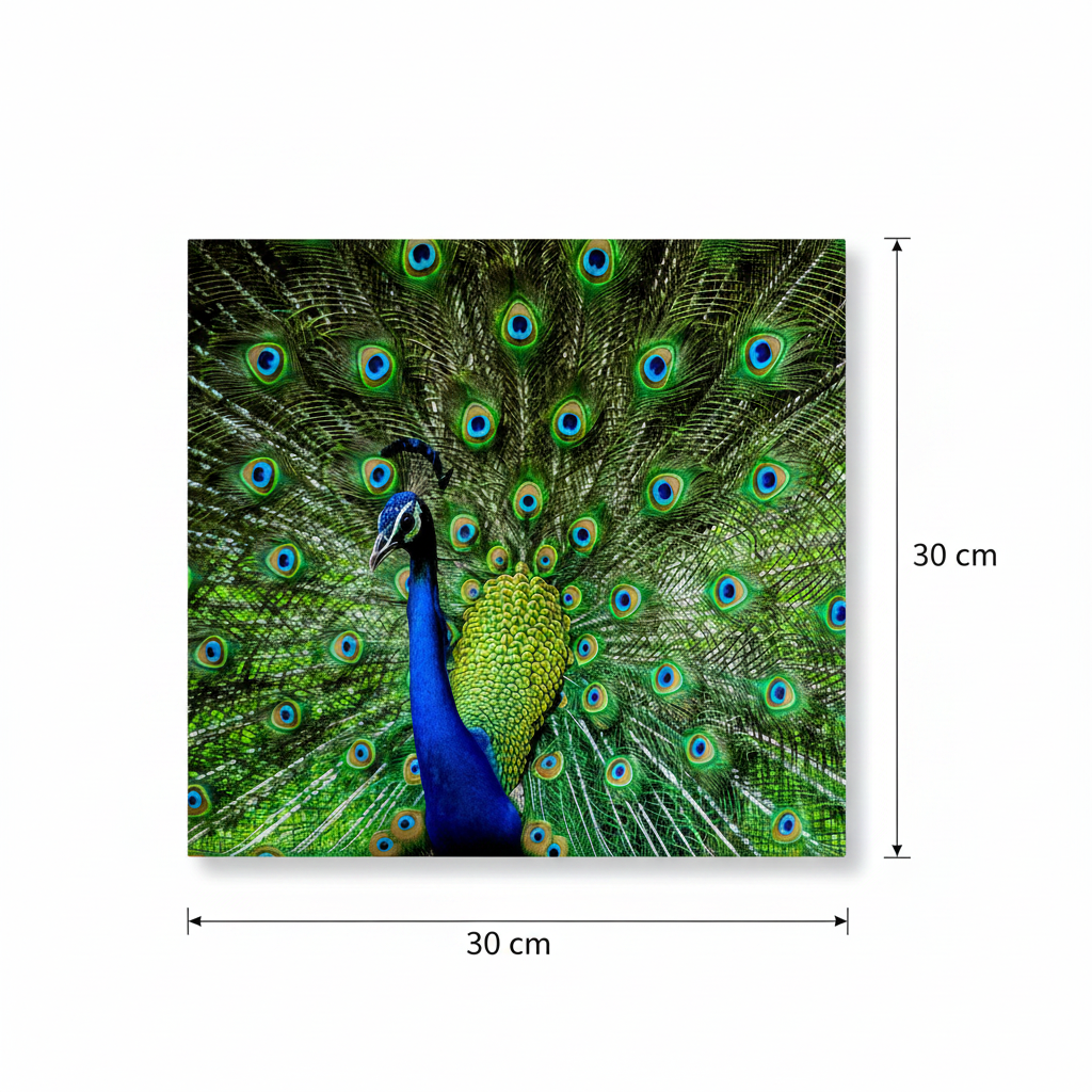 Peacock Canvas – 30x30 cm