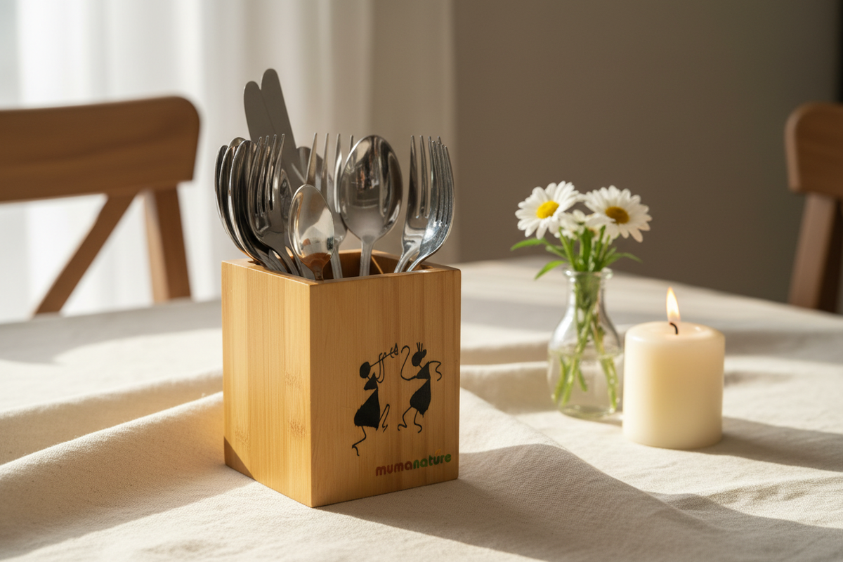 Pen Stand as Cutlery Holder on Dining Table