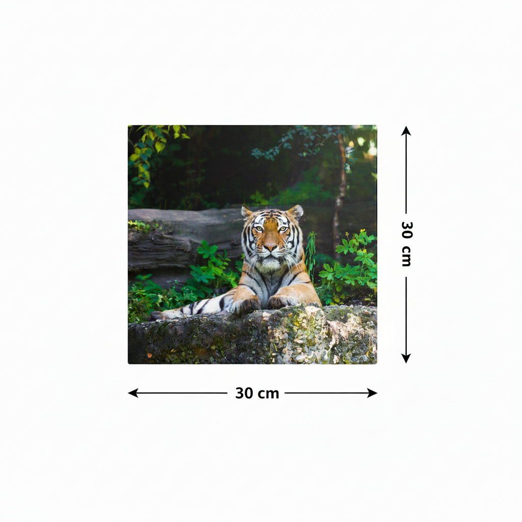 Tiger Canvas – 30x30 cm Dimension Diagram